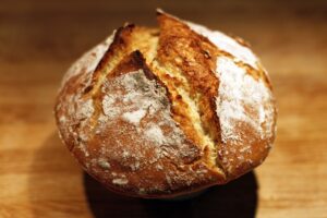 a round loaf of sour dough bread 